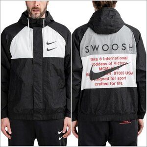 Men’s Nike Sportswear Swoosh Hooded Woven Jacket-Size L (CJ4888)